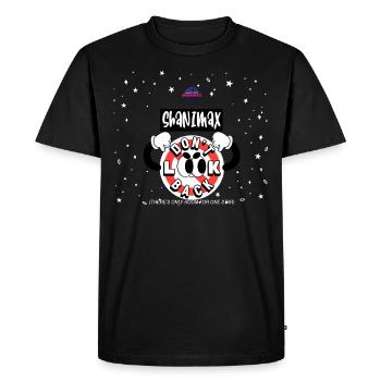 illustrated t shirt design Dont look back - Men's Premium Organic T-Shirt - black - Front - Nico (187cm)