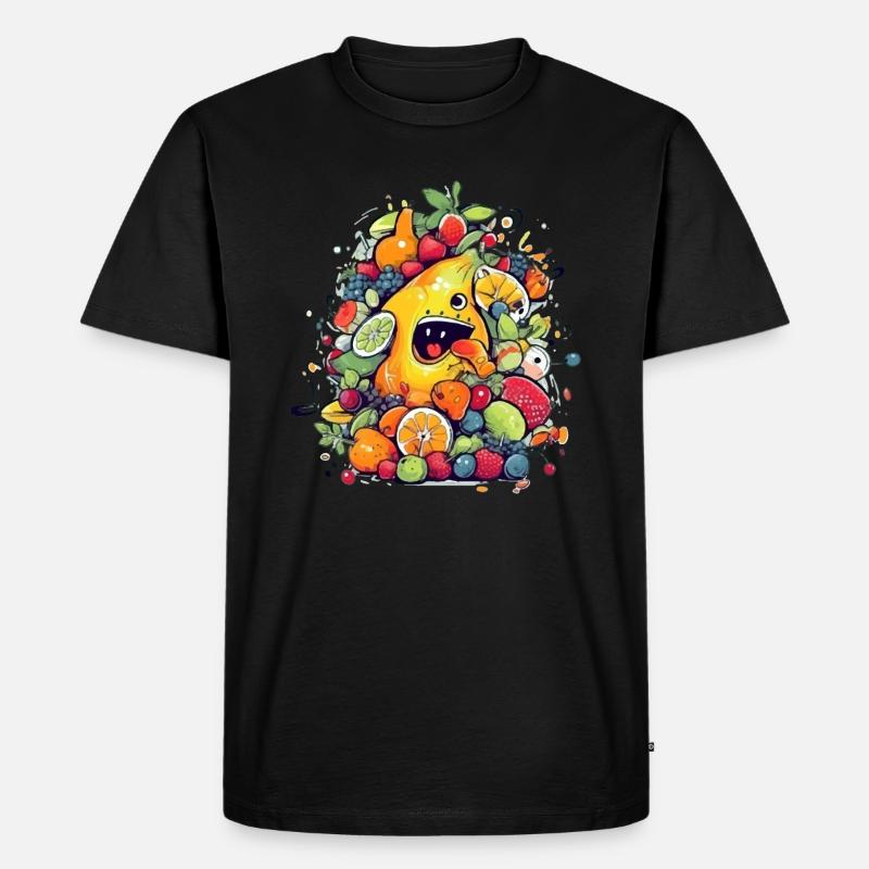 Mr. Goin Früchte - Männer Premium Bio T-Shirt - Schwarz