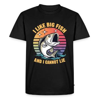J'aime les gros poissons et je ne peux pas mentir - T-shirt Premium bio Homme - noir - Devant - Nico (187cm)
