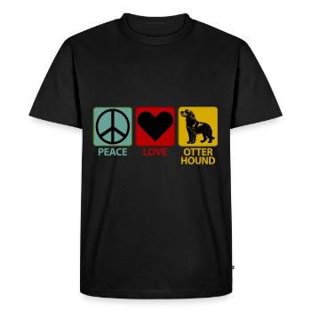 Otterhound Otter Dog Mom Peace Love - Men's Premium Organic T-Shirt - black - Front - Nico (187cm)