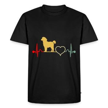 Standard Pyredoodle Heartbeat Vintage Retro - T-shirt Premium bio Homme - noir - Devant - Nico (187cm)