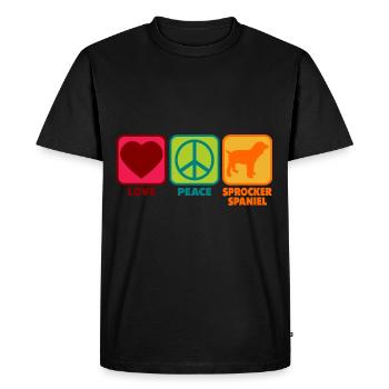 Sprocker Épagneul Maman Maman Maîtresse Paix Amour - T-shirt Premium bio Homme - noir - Devant - Nico (187cm)