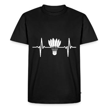 Joueur de badminton drôle volant équipe de badminton - T-shirt Premium bio Homme - noir - Devant - Nico (187cm)