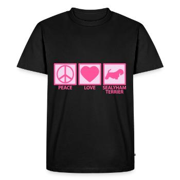 Sealyham Terrier Mom Mama Mistress Peace Love - Men's Premium Organic T-Shirt - black - Front - Nico (187cm)