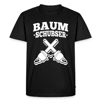Waldarbeiter, Forstwirt, Förster Geschenk-Idee I - Männer Premium Bio T-Shirt - Schwarz - Vorne - Nico (187cm)