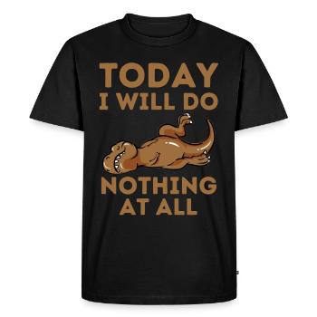 Dinosaure paresseux fatigué Dicton drôle - T-shirt Premium bio Homme - noir - Devant - Nico (187cm)