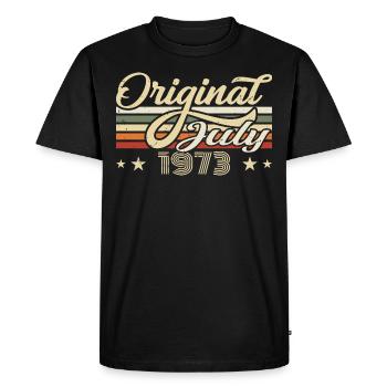 Cadeau 1973 Juillet Anniversaire Né En Juillet 1973 - T-shirt Premium bio Homme - noir - Devant - Nico (187cm)