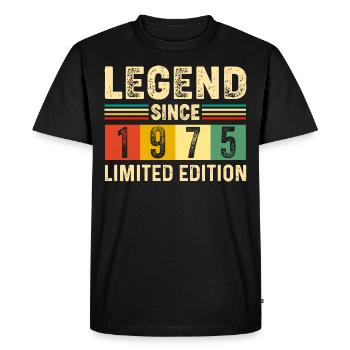 Légende Depuis 1975 Anniversaire 50 ans 50 Jahre - T-shirt Premium bio Homme - noir - Devant - Nico (187cm)