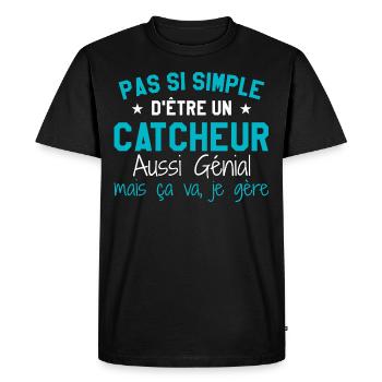 Catcheur Génial - T-shirt Premium bio Homme - noir - Devant - Nico (187cm)