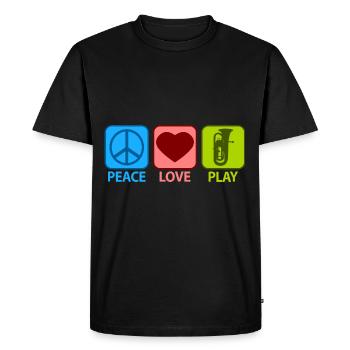 Euphonium Euphonist Mama Mom Proverbs Funny Peace - Men's Premium Organic T-Shirt - black - Front - Nico (187cm)