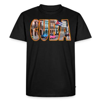 Cuba! A great Cuba font motif! - Men's Premium Organic T-Shirt - black - Front - Nico (187cm)