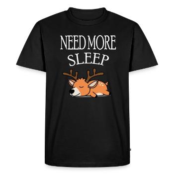 Need More Sleep - Lazy Reindeer - Men's Premium Organic T-Shirt - black - Front - Nico (187cm)