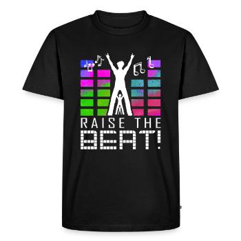 Battez le volume fort musique fête alcool - T-shirt Premium bio Homme - noir - Devant - Nico (187cm)