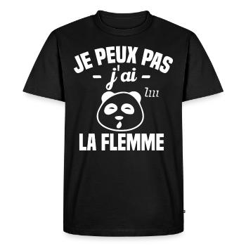 Je Peux Pas J'ai La Flemme - T-shirt Premium bio Homme - noir - Devant - Nico (187cm)