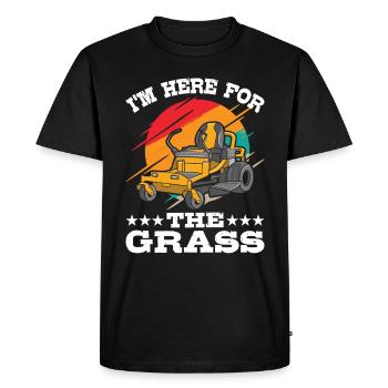 Jardinage ici pour l’entretien de la pelouse - T-shirt Premium bio Homme - noir - Devant - Nico (187cm)