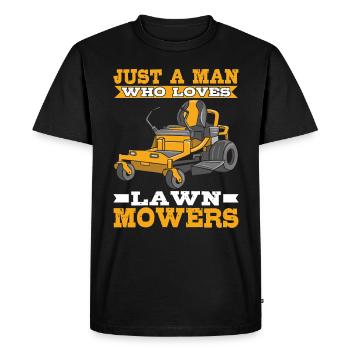 Juste un homme qui aime les tondeuses à gazon Entretien de pelouse - T-shirt Premium bio Homme - noir - Devant - Nico (187cm)