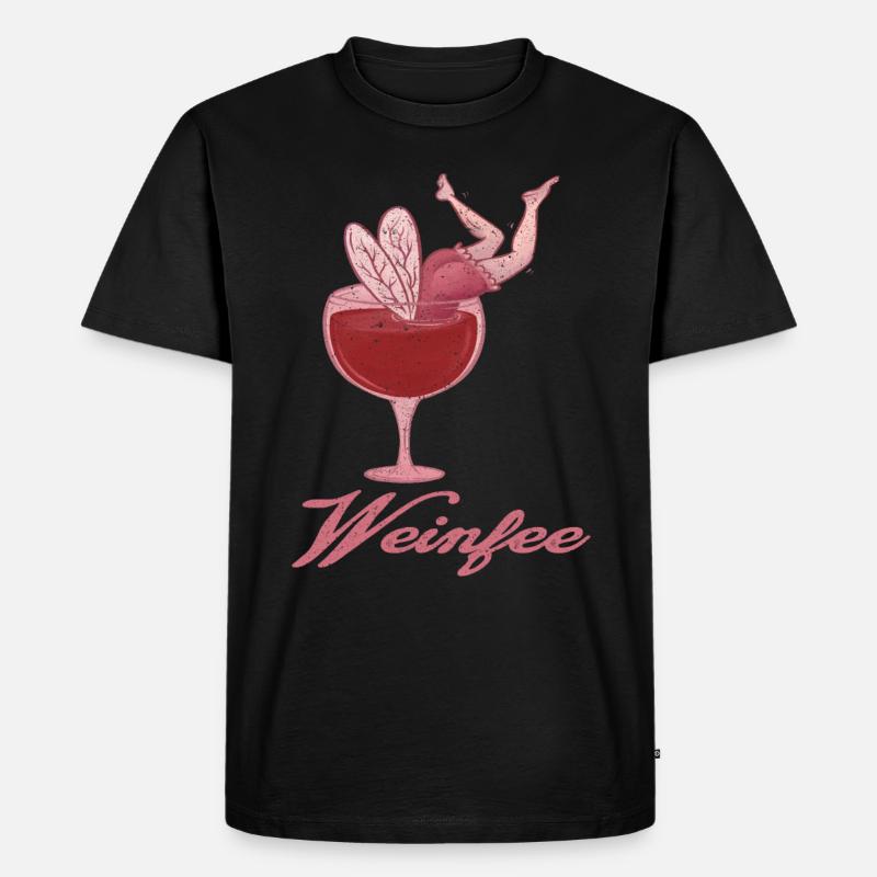 Weintrinker Weinfee Wein - Männer Premium Bio T-Shirt - Schwarz