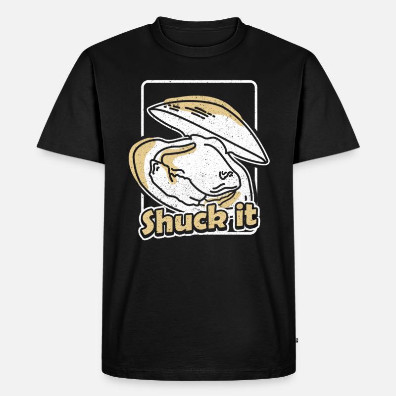 Shuck it Austern - Männer Premium Bio T-Shirt - Schwarz