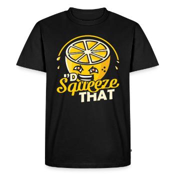 Lemon Id Squeeze That Lemon Stand - Men's Premium Organic T-Shirt - black - Front - Nico (187cm)