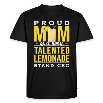 Fière maman d’un talentueux stand de limonade PDG - T-shirt Premium bio Homme - noir - Devant - Nico (187cm)