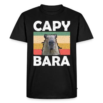 Rétro Capybara Wasserschwein - T-shirt Premium bio Homme - noir - Devant - Nico (187cm)