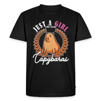 Juste une fille qui aime Capybaras capybara - T-shirt Premium bio Homme - noir - Devant - Nico (187cm)