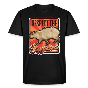 Rétro Respectez la Capybara Wasserschwein - T-shirt Premium bio Homme - noir - Devant - Nico (187cm)