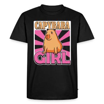 Capybara Fille Wasserschwein - T-shirt Premium bio Homme - noir - Devant - Nico (187cm)