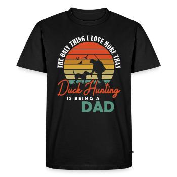 J’aime plus la chasse au canard étant un papa chasse au canard - T-shirt Premium bio Homme - noir - Devant - Nico (187cm)