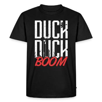 J’aime plus la chasse au canard étant un papa chasse au canard - T-shirt Premium bio Homme - noir - Devant - Nico (187cm)
