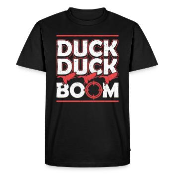 J’aime plus la chasse au canard étant un papa chasse au canard - T-shirt Premium bio Homme - noir - Devant - Nico (187cm)