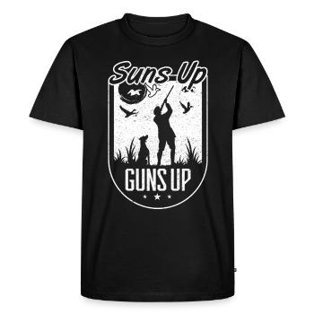 Chien de chasse Soleils Up Guns Up Duck Hunting - T-shirt Premium bio Homme - noir - Devant - Nico (187cm)