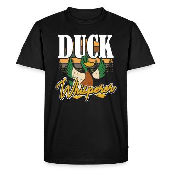 Chasse au canard Chuchoteur de canard - T-shirt Premium bio Homme - noir - Devant - Nico (187cm)