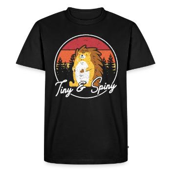 Rongeur épineux Porc-épic minuscule et épineux - T-shirt Premium bio Homme - noir - Devant - Nico (187cm)