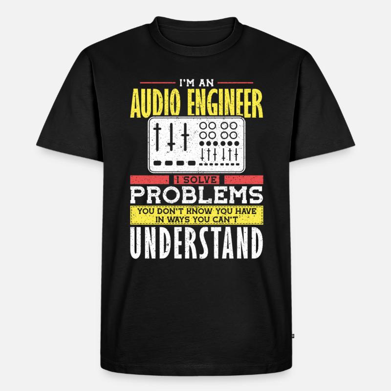 Audio Engineer Løs problem lydtekniker - Premium økologisk T-skjorte for menn - svart