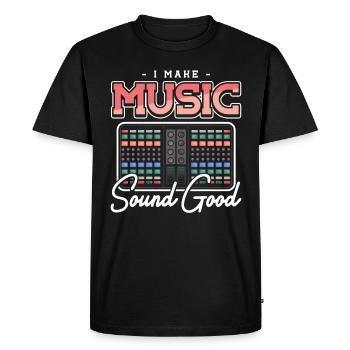 Sound Guy I make Music Sound Good Sound Ingénieur du son - T-shirt Premium bio Homme - noir - Devant - Nico (187cm)
