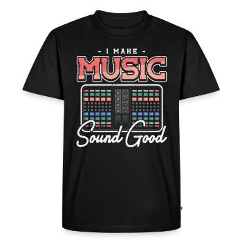 Sound Guy I make Music Sound Good Sound Ingénieur du son - T-shirt Premium bio Homme - noir - Devant - Nico (187cm)