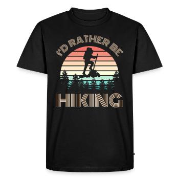 I'D RATHER be Hiking Hiking Saying retro sun - Men's Premium Organic T-Shirt - black - Front - Nico (187cm)