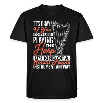 Harp Playing Its Kind Of A Smart People Harfe - Men's Premium Organic T-Shirt - black - Front - Nico (187cm)
