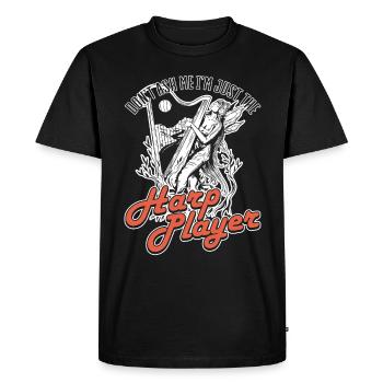 Don't Ask Me in Just The Harp Player Harp - Men's Premium Organic T-Shirt - black - Front - Nico (187cm)