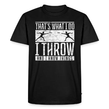 Discus I do I throw and I know things Discus thrower - Men's Premium Organic T-Shirt - black - Front - Nico (187cm)