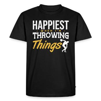 Diskus Happiest Throwing Things Discus Thrower - Men's Premium Organic T-Shirt - black - Front - Nico (187cm)