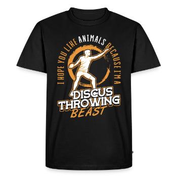 You like Animals Im discus throwing beast Diskus - Men's Premium Organic T-Shirt - black - Front - Nico (187cm)