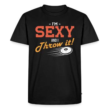 Discus im Sexy And I Throw It Discus Thrower - Men's Premium Organic T-Shirt - black - Front - Nico (187cm)