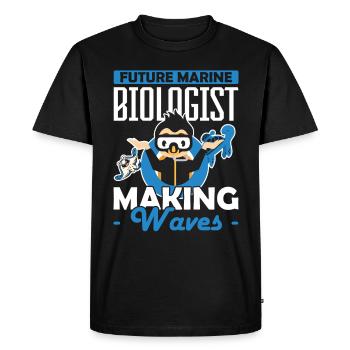 Future Marine Biologist Making Waves Meeresbiologe - Men's Premium Organic T-Shirt - black - Front - Nico (187cm)