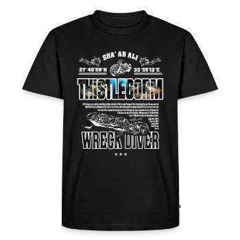 Wreck Thistlegorm Egypt Diving History - Men's Premium Organic T-Shirt - black - Front - Nico (187cm)