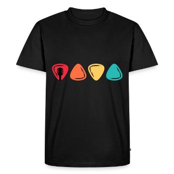 Guitare Instrument de Musique Retro Plectre Musicien - T-shirt Premium bio Homme - noir - Devant - Nico (187cm)