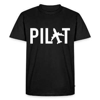 Pilot Pilot Airplane Co Pilot Profession Gift - Men's Premium Organic T-Shirt - black - Front - Nico (187cm)