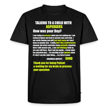 Chemise Aspergers Autism ADHD - T-shirt Premium bio Homme - noir - Devant - Nico (187cm)