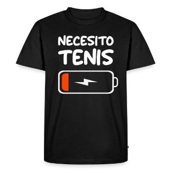 Necesito Tenis Tennis Batterie Décharge Joueur de tennis - T-shirt Premium bio Homme - noir - Devant - Nico (187cm)